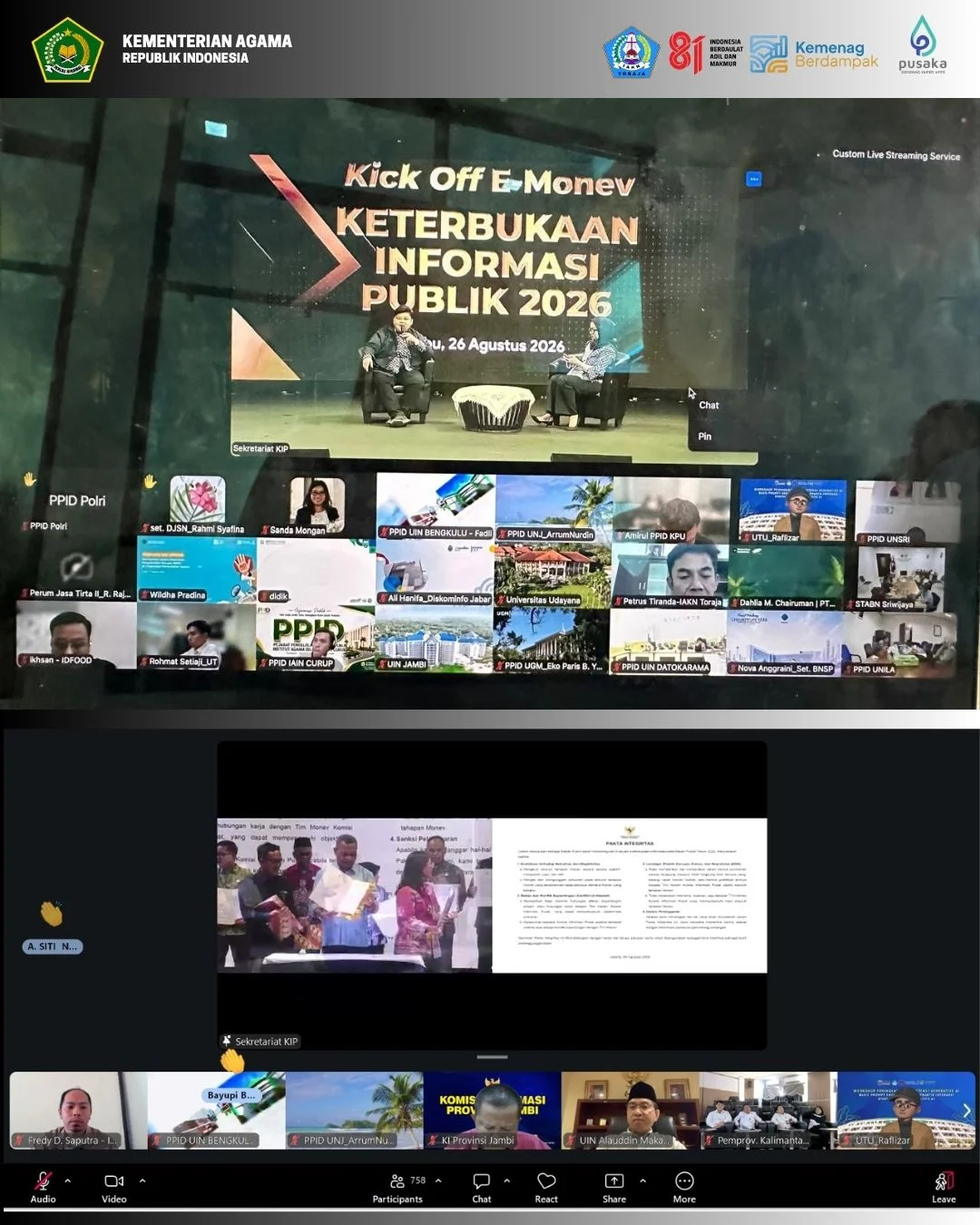 Tim PPID IAKN Toraja Ikuti Kickoff Monev KIP 2026, Siap Uji Komitmen Keterbukaan Informasi